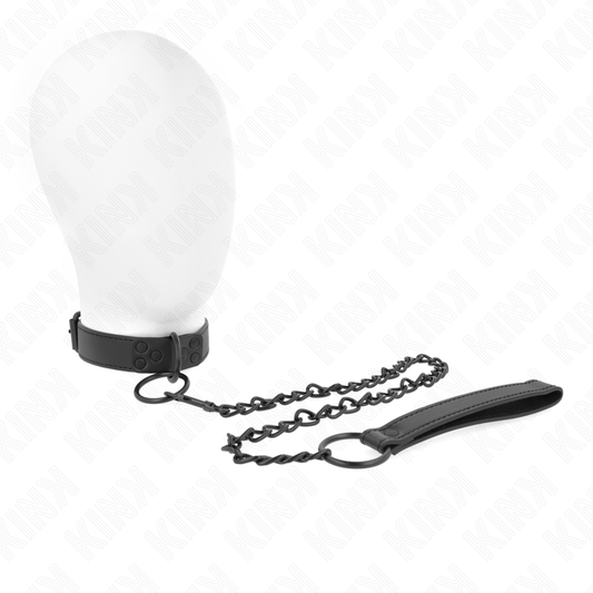 KINK - COLLIER AVEC LAISSE FONCÉE 65 CM AJUSTABLE 37-54 CM X 3 CM KINK COLLAR & GAG