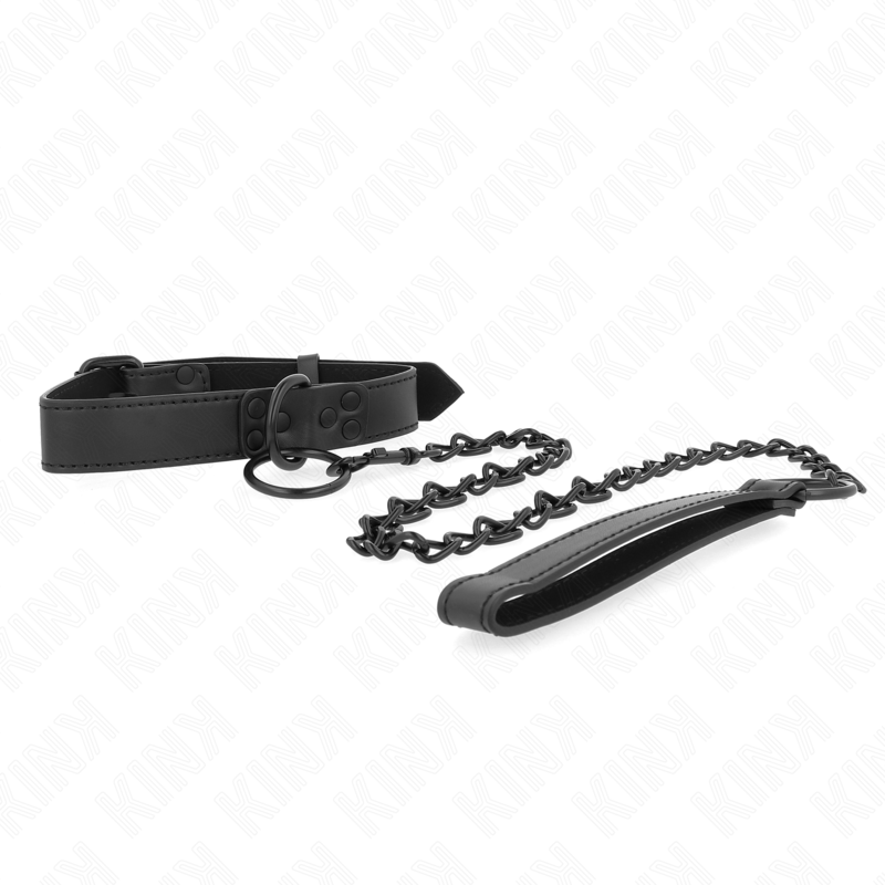 KINK - COLLIER AVEC LAISSE FONCÉE 65 CM AJUSTABLE 37-54 CM X 3 CM KINK COLLAR & GAG