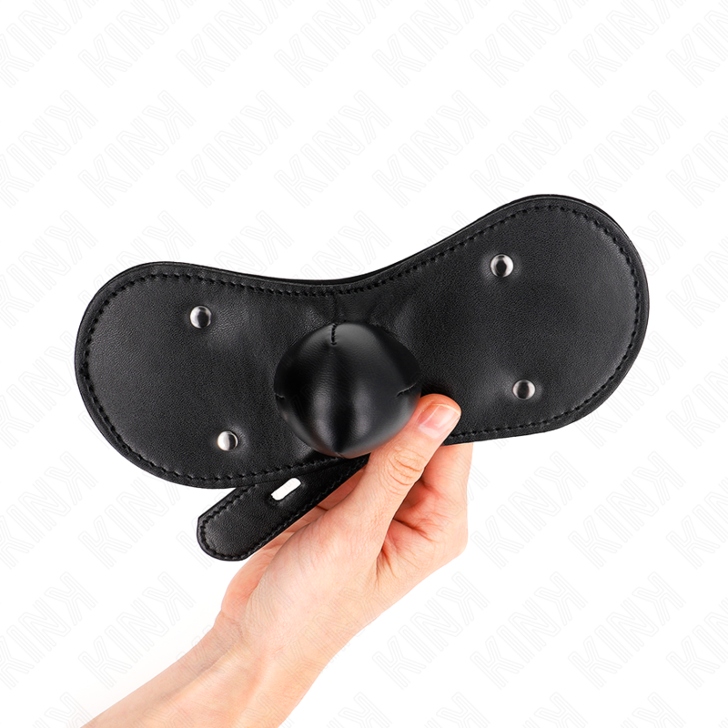 KINK - MASQUE BOUCLES BALL GAG AVEC SERRURE RÉGLABLE 42-60 CM KINK COLLAR & GAG