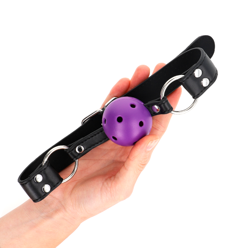 KINK - BALLE RESPIRANTE 4 CM BAG AVEC DOUBLE RIVET VIOLET 62,5 x 2,5 CM AJUSTABLE 42-58 CM KINK COLLAR & GAG