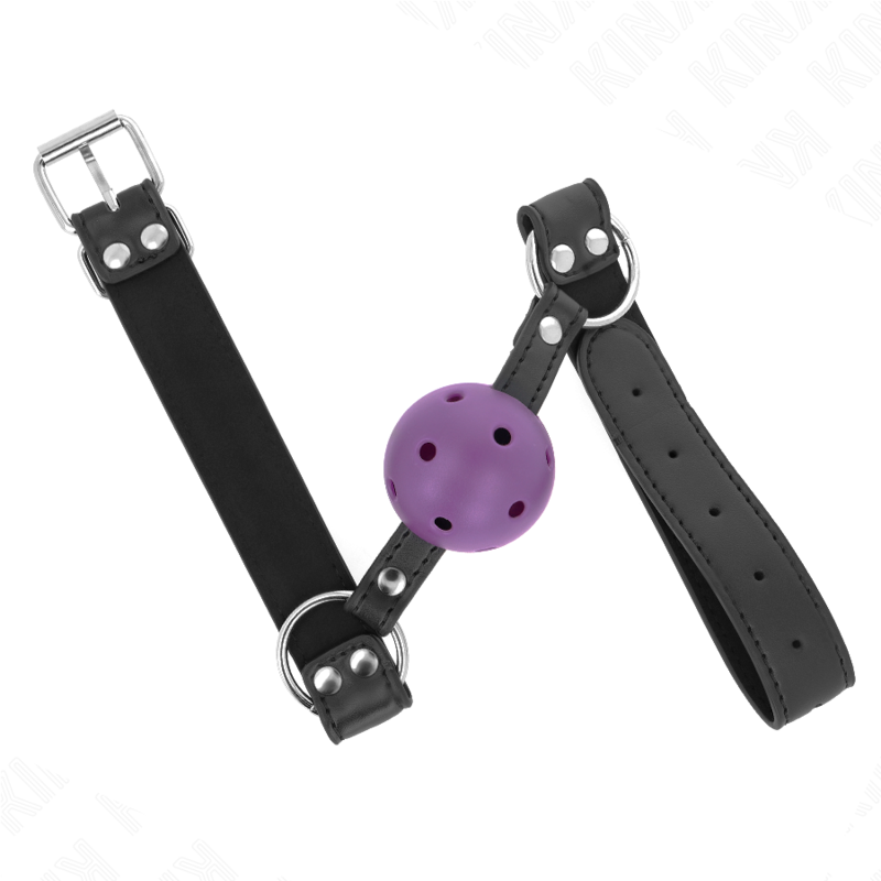 KINK - BALLE RESPIRANTE 4 CM BAG AVEC DOUBLE RIVET VIOLET 62,5 x 2,5 CM AJUSTABLE 42-58 CM KINK COLLAR & GAG