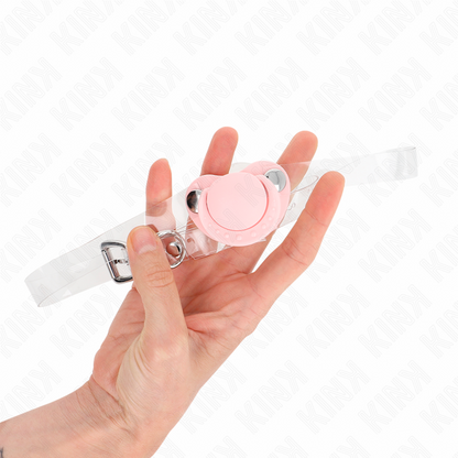 KINK - GAG EN FORME DE SUCETTE ROSE 5,5 x 4 CM AJUSTABLE 43-60 CM KINK COLLAR & GAG
