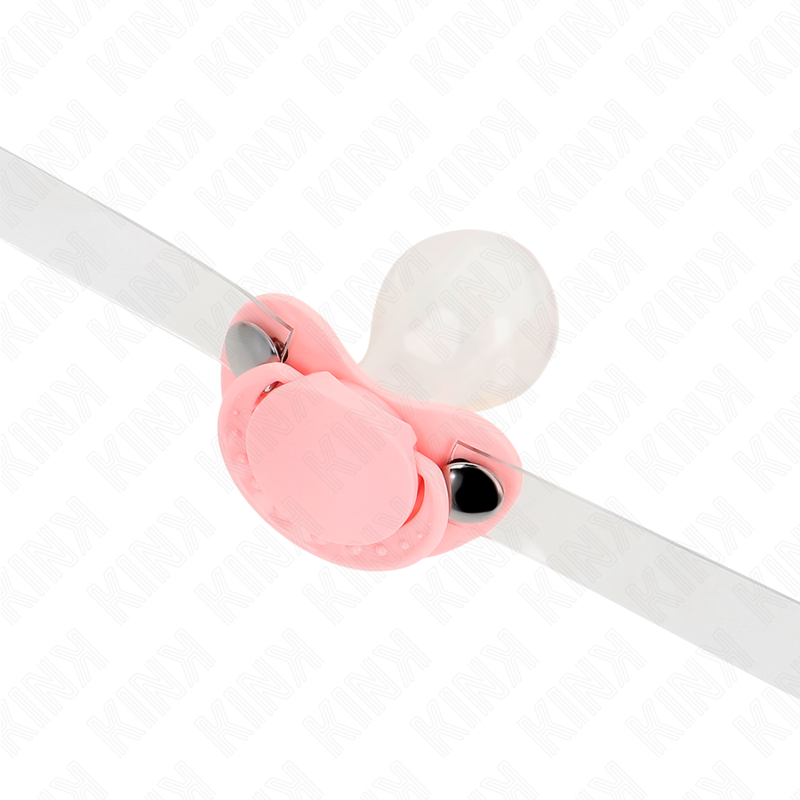 KINK - GAG EN FORME DE SUCETTE ROSE 5,5 x 4 CM AJUSTABLE 43-60 CM KINK COLLAR & GAG