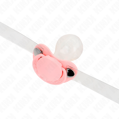 KINK - GAG EN FORME DE SUCETTE ROSE 5,5 x 4 CM AJUSTABLE 43-60 CM KINK COLLAR & GAG