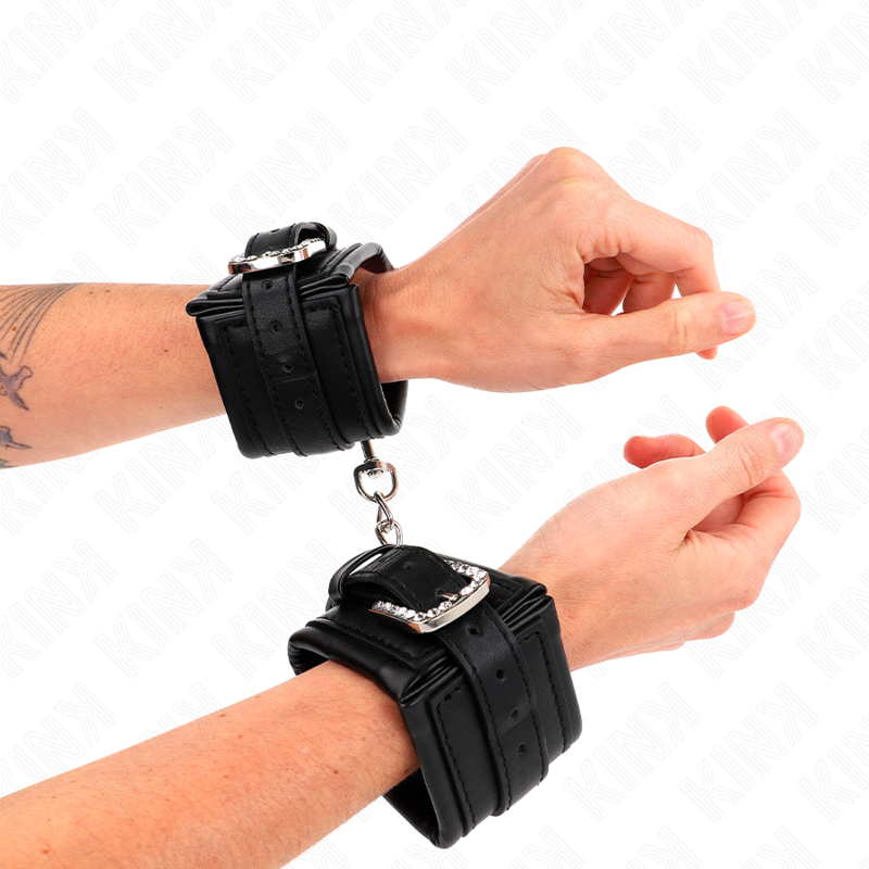 KINK - APPAREILS-POIGNETS À BOUCLE STRASS NOIR AJUSTABLE 25-32 CM X 5,5 CM KINK WRIST RESTRAINT