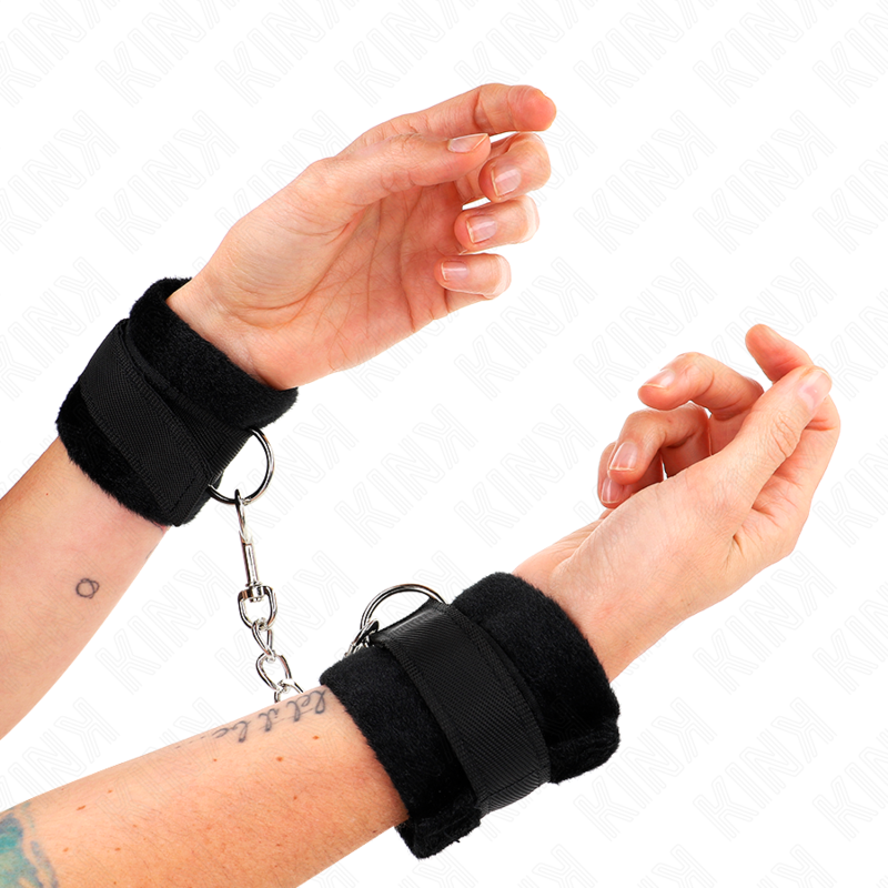 KINK - MANCHETTES DÉBUTANT EN FOURRURE NOIR 30 X 7 CM KINK WRIST RESTRAINT