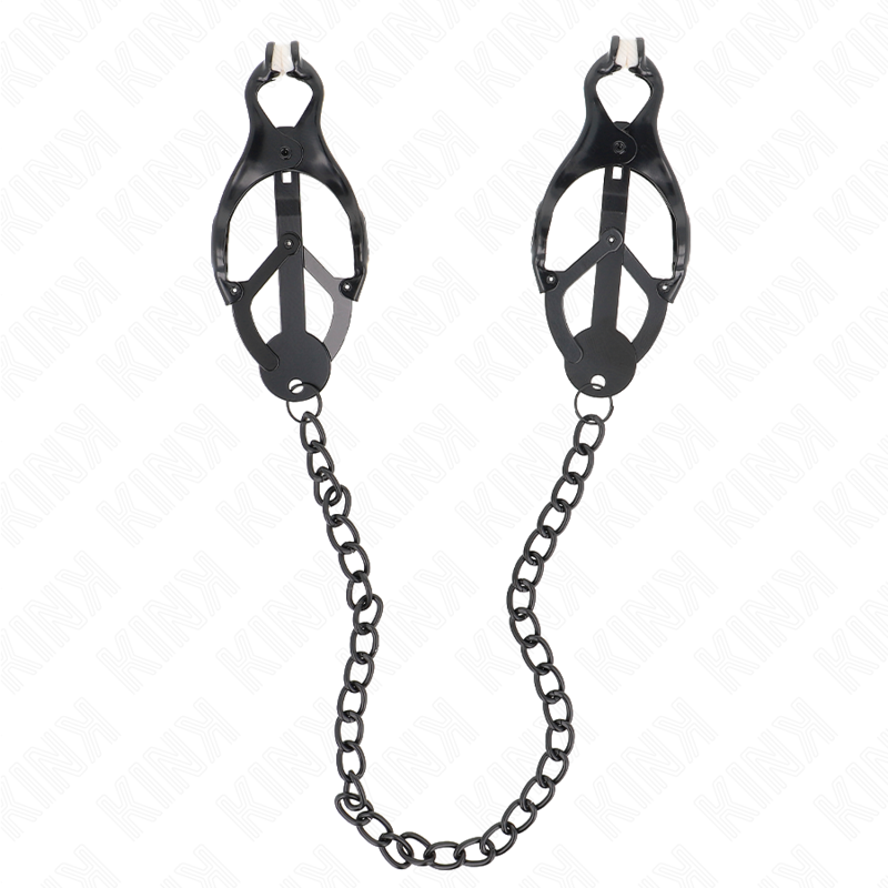 KINK - PINCES À METELLES TRÈFLE JAPONAIS AVEC CHAÎNE NOIR 30 CM KINK NIPPLE GRIP