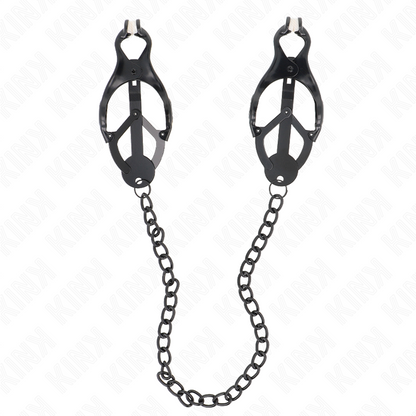 KINK - PINCES À METELLES TRÈFLE JAPONAIS AVEC CHAÎNE NOIR 30 CM KINK NIPPLE GRIP