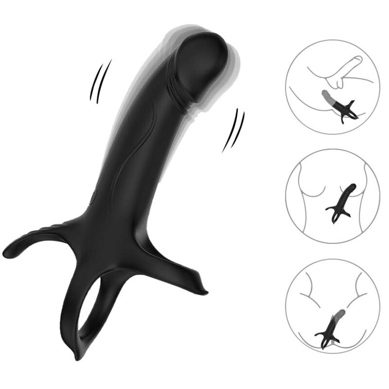 ARMONY - GODE AVEC ANNEAU ET VIBRATEUR NOIR ARMONY FOR HIM