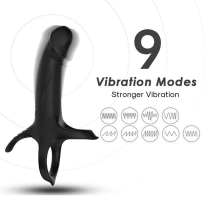 ARMONY - GODE AVEC ANNEAU ET VIBRATEUR NOIR ARMONY FOR HIM