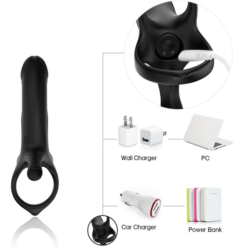 ARMONY - GODE AVEC ANNEAU ET VIBRATEUR NOIR ARMONY FOR HIM