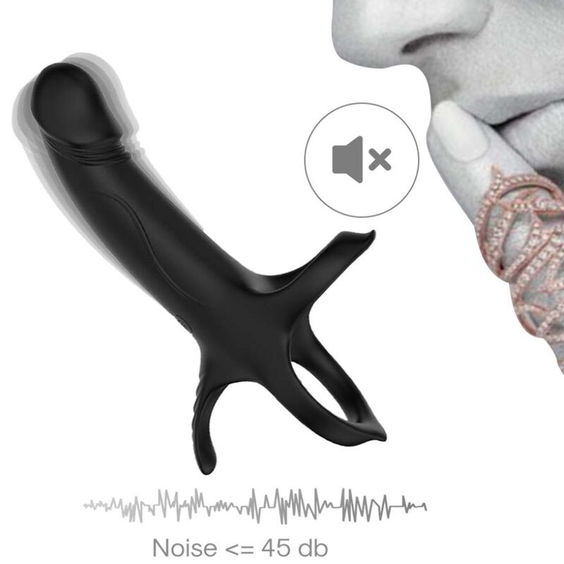 ARMONY - GODE AVEC ANNEAU ET VIBRATEUR NOIR ARMONY FOR HIM