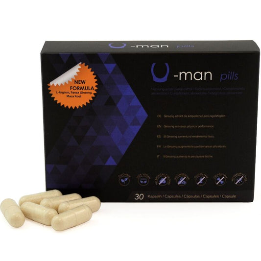 500 COSMETICS - U-MAN AUGMENTE LA TAILLE DU PÉNIS ET LA PUISSANCE SEXUELLE - 30 CAPSULES 500COSMETICS