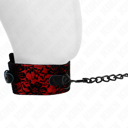KINK - COLLIER DENTELLE AVEC CEINTURE AVEC CEINTURE EN CUIR VRAI 105 CM / 44 X 5,5 CM KINK COLLAR & GAG