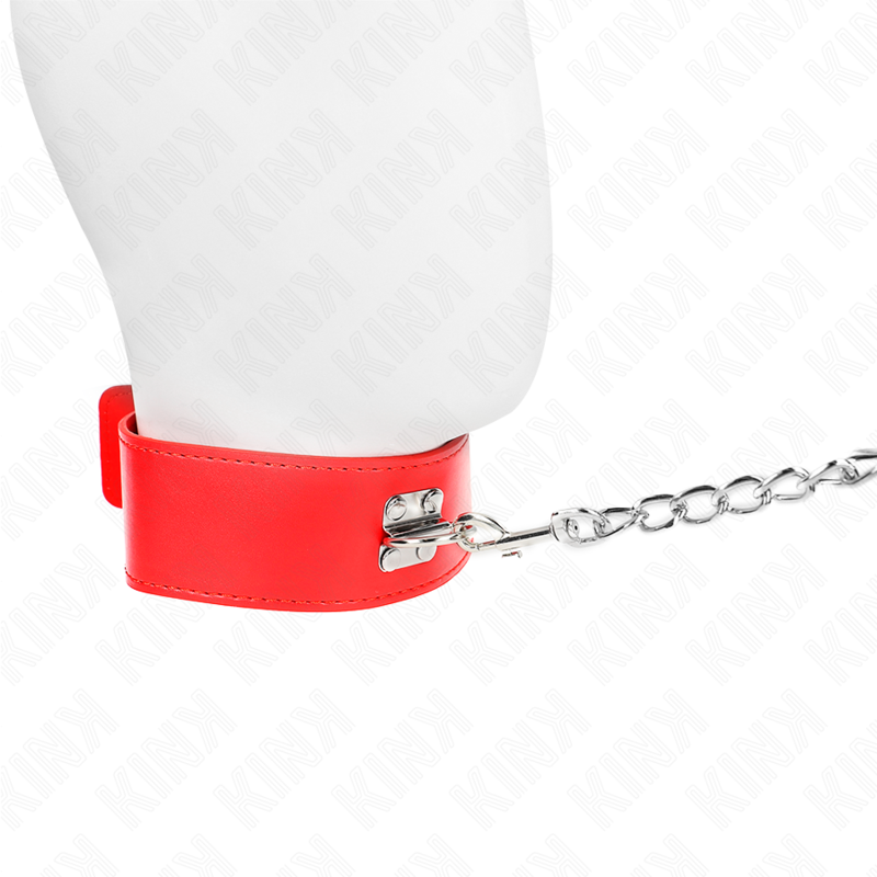 KINK - COLLIER AVEC CEINTURE 65 CM AVEC LARGE BRACELET ROUGE AJUSTABLE 33,5-41 CM X 5 CM KINK COLLAR & GAG