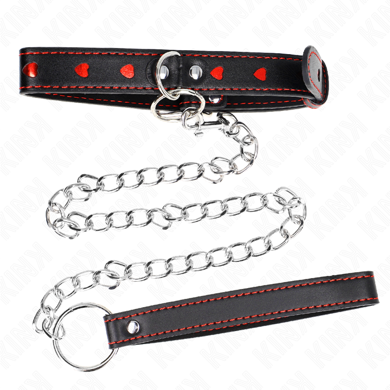 KINK - COLLIER AVEC BRACELET 65 CM DÉTAILS COEUR 52,5 X 2,5 CM KINK COLLAR & GAG