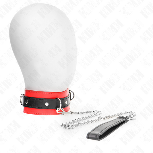KINK - COLLIER AVEC CEINTURE 65 CM AVEC SANGLE ROUGE 54 X 4,5 CM KINK COLLAR & GAG