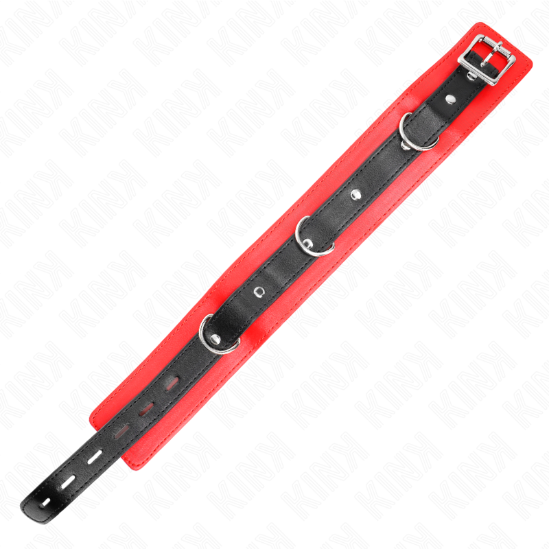 KINK - COLLIER AVEC CEINTURE 65 CM AVEC SANGLE ROUGE 54 X 4,5 CM KINK COLLAR & GAG