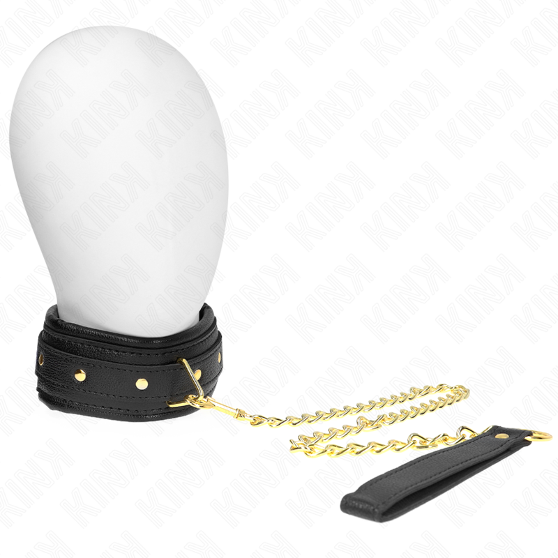 KINK - COLLIER AVEC BRACELET IMITATION CUIR ÉPONGE MODÈLE 1 RÉGLABLE 37-54 CM X 3 CM KINK COLLAR & GAG
