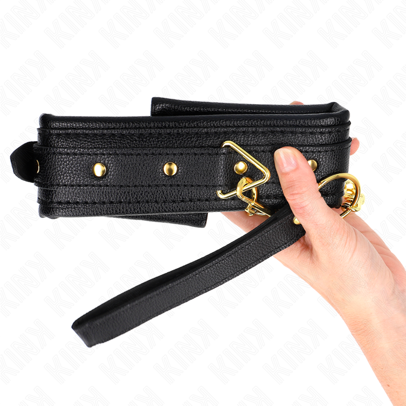 KINK - COLLIER AVEC BRACELET IMITATION CUIR ÉPONGE MODÈLE 1 RÉGLABLE 37-54 CM X 3 CM KINK COLLAR & GAG