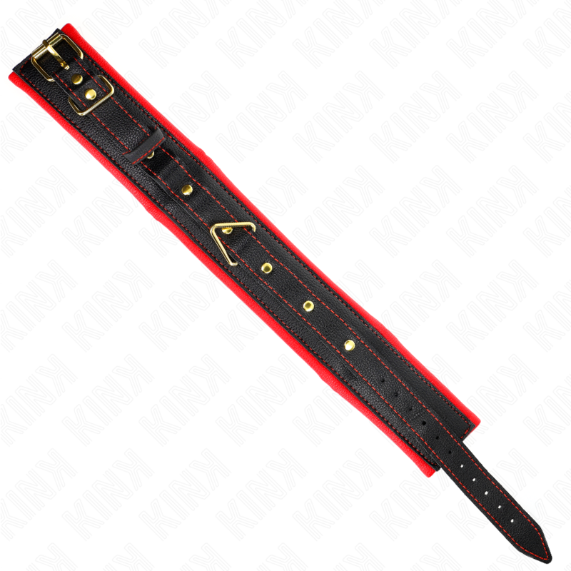 KINK - COLLIER AVEC BRACELET IMITATION CUIR ÉPONGE MODÈLE 2 RÉGLABLE 37-54 CM X 3 CM KINK COLLAR & GAG