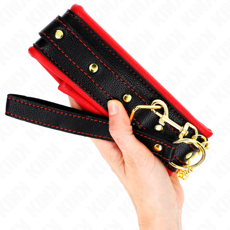 KINK - COLLIER AVEC BRACELET IMITATION CUIR ÉPONGE MODÈLE 2 RÉGLABLE 37-54 CM X 3 CM KINK COLLAR & GAG