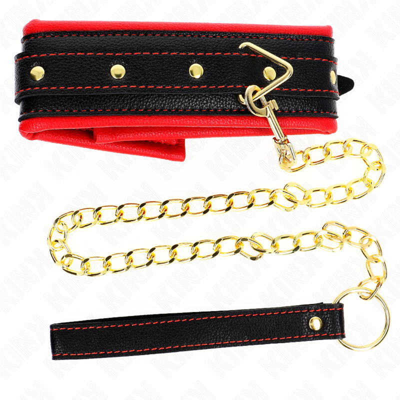 KINK - COLLIER AVEC BRACELET IMITATION CUIR ÉPONGE MODÈLE 2 RÉGLABLE 37-54 CM X 3 CM KINK COLLAR & GAG