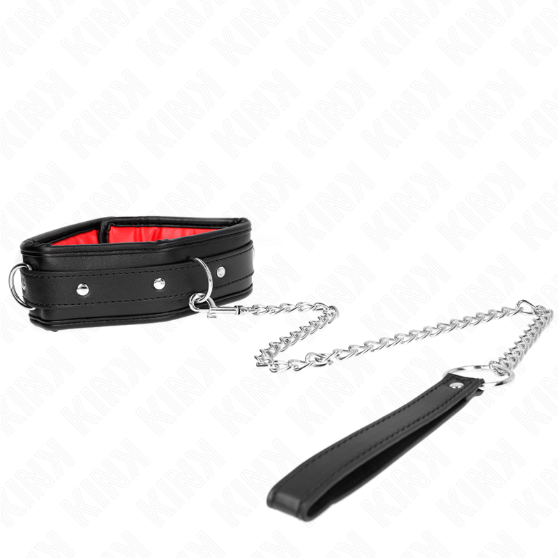 KINK - COLLIER AVEC BRACELET IMITATION CUIR ÉPONGE MODÈLE 3 RÉGLABLE 37-54 CM X 3 CM KINK COLLAR & GAG