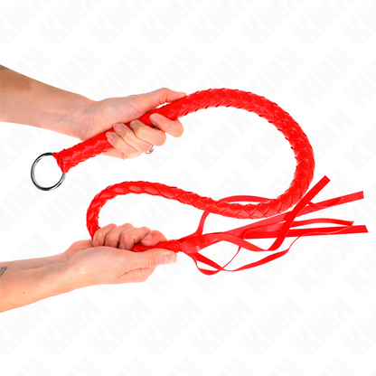 KINK - FOUET SERPENT AVEC ANNEAU ROUGE 65 CM KINK IMPACT & TOUCH