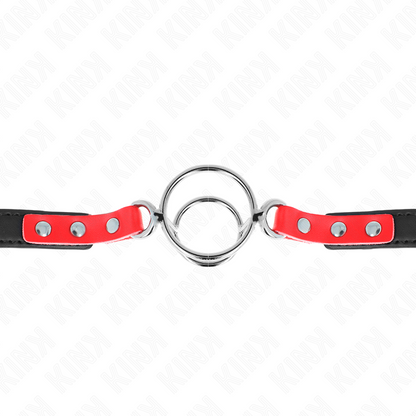 KINK - GAG AVEC PLUSIEURS O-RINGS 4 / 4,8 CM ROUGE 38 X 56 CM KINK COLLAR & GAG
