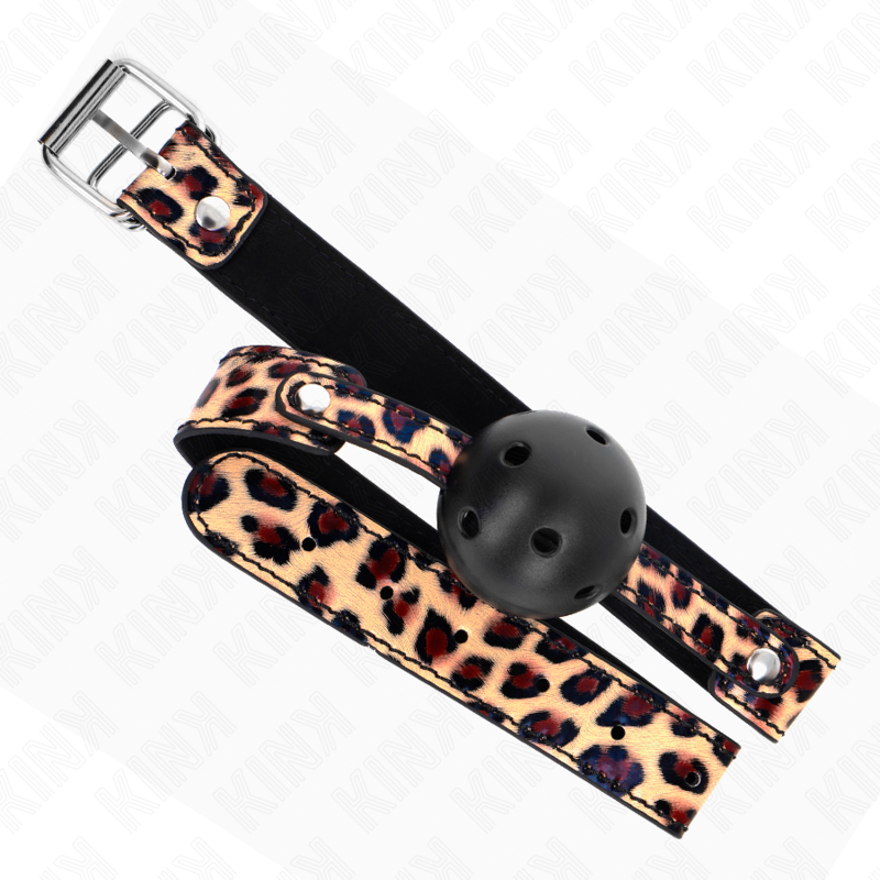 KINK - BALLE RESPIRANTE LÉOPARD 4,5 CM BAG 65 x 2,5 CM KINK COLLAR & GAG