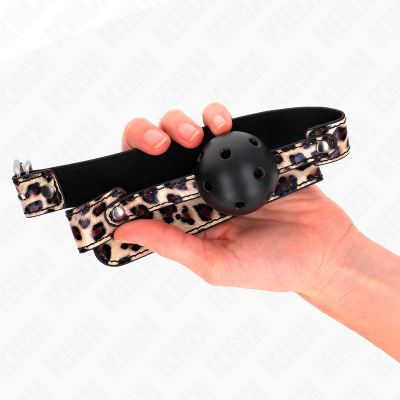 KINK - BALLE RESPIRANTE LÉOPARD 4,5 CM BAG 65 x 2,5 CM KINK COLLAR & GAG