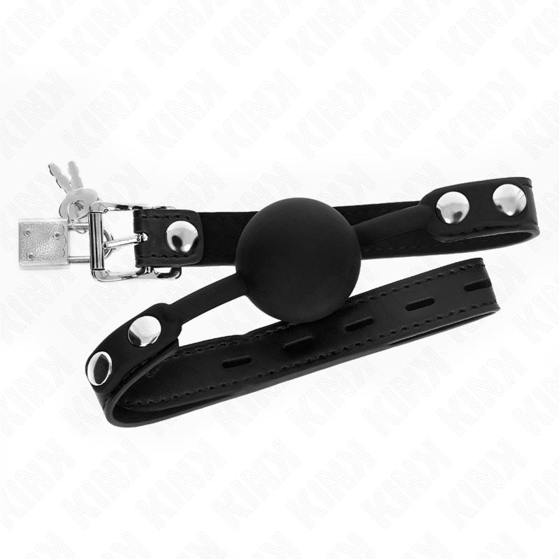 KINK - MODÈLE 1 BILLE EN SILICONE 4 CM BAG AVEC SERRURE 60 x 2 CM KINK COLLAR & GAG