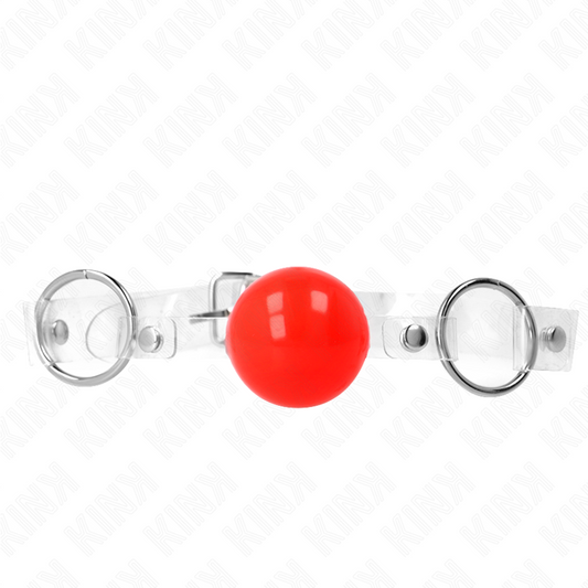 KINK - BALLE PVC TRANSPARENTE ROUGE 4 CM BAG AJUSTABLE KINK COLLAR & GAG
