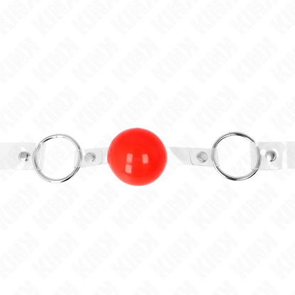 KINK - BALLE PVC TRANSPARENTE ROUGE 4 CM BAG AJUSTABLE KINK COLLAR & GAG