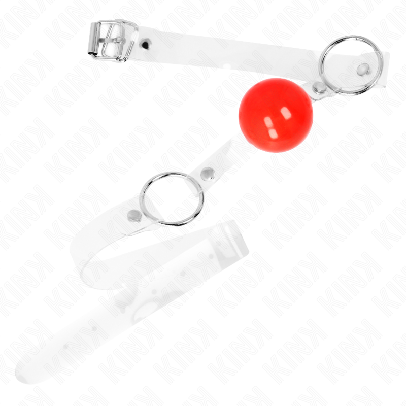 KINK - BALLE PVC TRANSPARENTE ROUGE 4 CM BAG AJUSTABLE KINK COLLAR & GAG