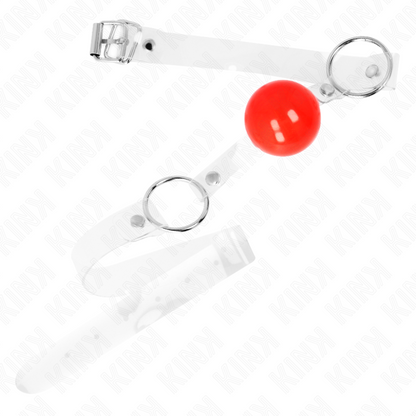 KINK - BALLE PVC TRANSPARENTE ROUGE 4 CM BAG AJUSTABLE KINK COLLAR & GAG