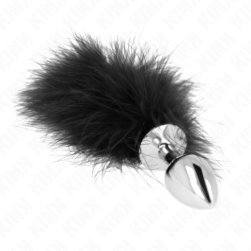 KINK - PLUG ANAL EN ACIER INOXYDABLE 11 x 7 CM AVEC PLUME 11 CM KINK PLEASURE PLUGS