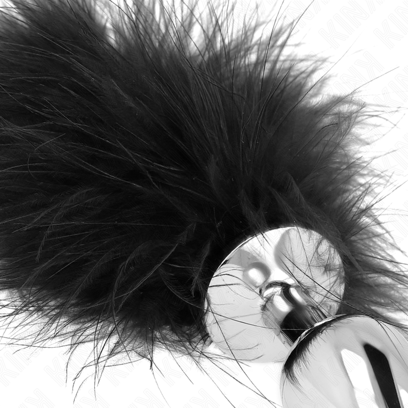 KINK - PLUG ANAL EN ACIER INOXYDABLE 11 x 7 CM AVEC PLUME 11 CM KINK PLEASURE PLUGS