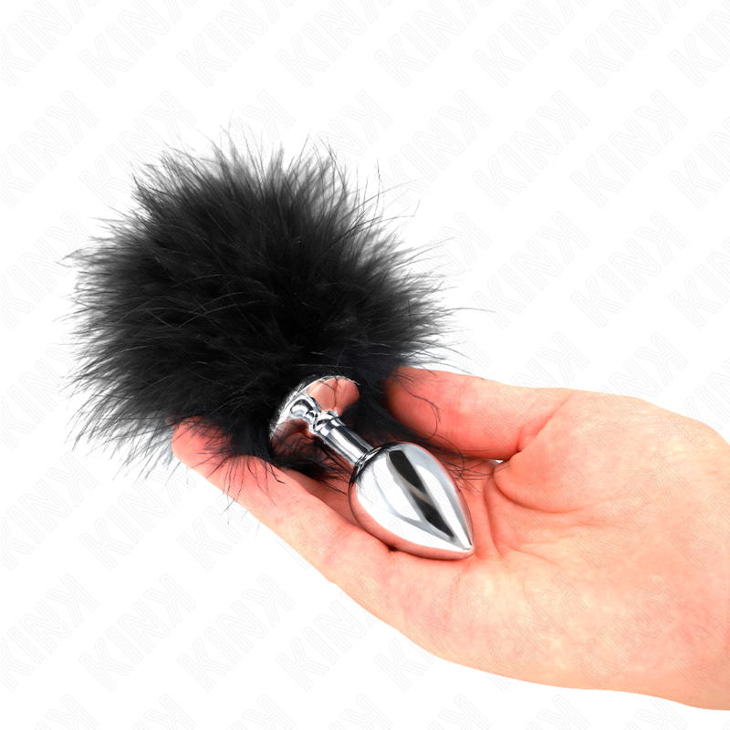 KINK - PLUG ANAL EN ACIER INOXYDABLE 11 x 7 CM AVEC PLUME 11 CM KINK PLEASURE PLUGS