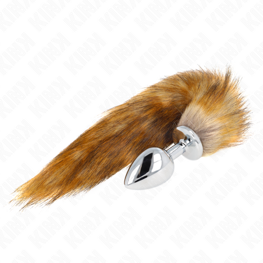 KINK - PLUG ANAL TAILLE L 10 X 4 CM AVEC QUEUE SYNTHÉTIQUE 40 CM MARRON KINK PLEASURE PLUGS