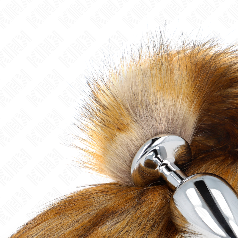 KINK - PLUG ANAL TAILLE L 10 X 4 CM AVEC QUEUE SYNTHÉTIQUE 40 CM MARRON KINK PLEASURE PLUGS