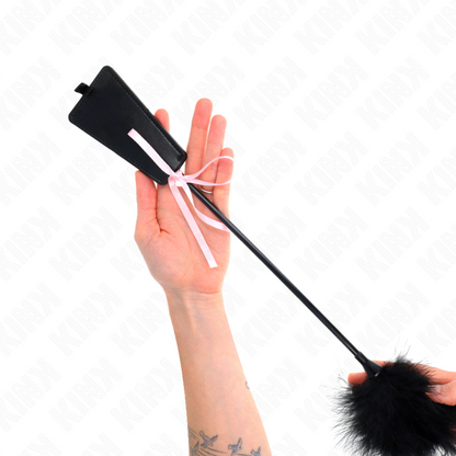 KINK - PLUMES CHACOUILLÉES AVEC NOEUD DE RUBAN ROSE 49 CM KINK IMPACT & TOUCH