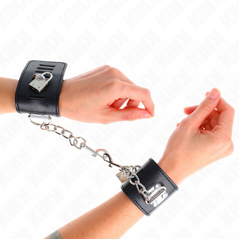 KINK - APPUI-POIGNETS AVEC FERMETURE PAR CADENAS NOIR AJUSTABLE 16-23 CM X 5,5 CM KINK WRIST RESTRAINT