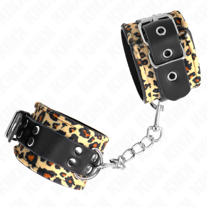 KINK - RETENUE-POIGNET EN CUIR VRAI LÉOPARD RÉGLABLE 18-29 CM X 5,5 CM KINK WRIST RESTRAINT