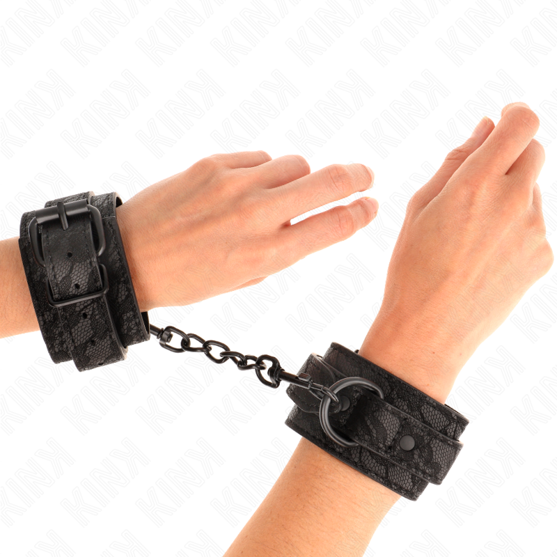 KINK - POIGNETS RECOUVERTS DE DENTELLE FONCÉE RÉGLABLE NOIR 19-26 CM KINK WRIST RESTRAINT
