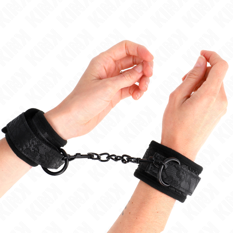 KINK - POIGNETS RECOUVERTS DE DENTELLE FONCÉE NÉOPRÈNE AJUSTABLE NOIR 20-29 CM X 5 CM KINK WRIST RESTRAINT
