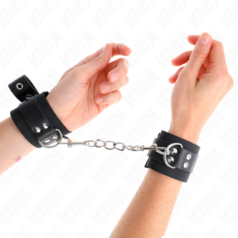 KINK - APPUI-POIGNETS EN NYLON NOIR AVEC CEINTURE EN CUIR NOIR AJUSTABLE 19-29 CM X 5,1 CM KINK WRIST RESTRAINT