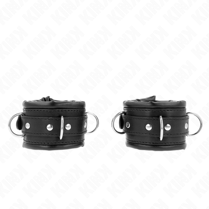 KINK - APPUI-POIGNETS LOURDS DOUBLÉS DE FOURRURE NOIRE RÉGLABLES 20-30 CM X 6 CM KINK WRIST RESTRAINT