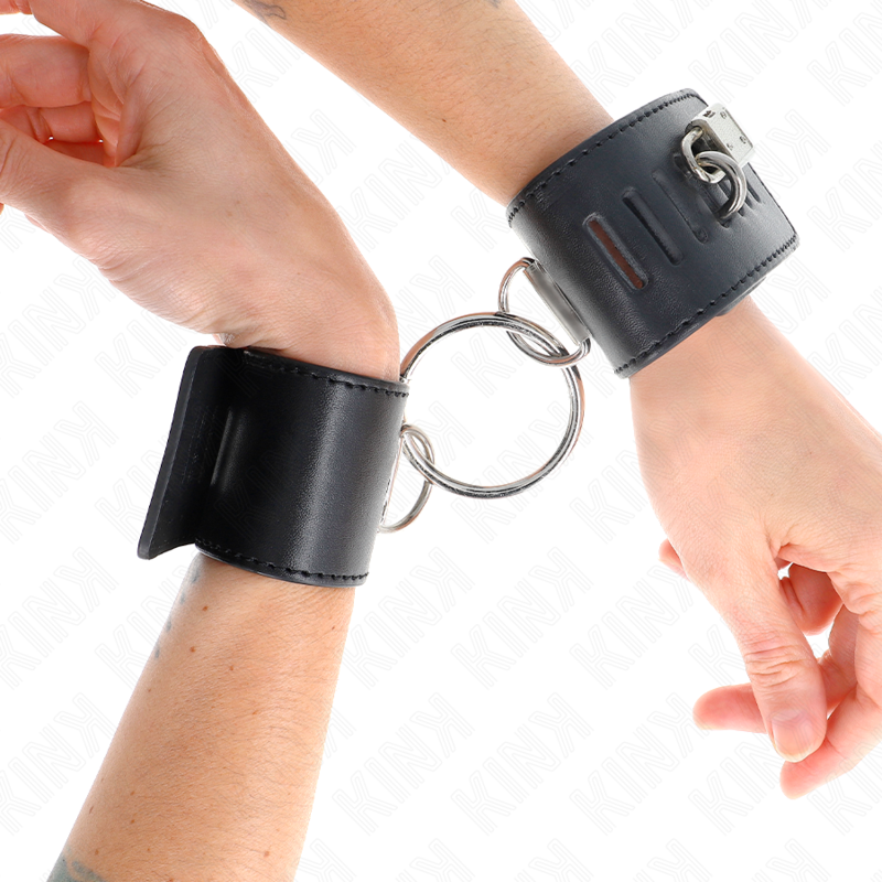 KINK - APPUI-POIGNETS FIXES AVEC ANNEAU ET FERMETURE PAR CADENAS NOIR AJUSTABLE 16-23 CM X 5,5 CM KINK WRIST RESTRAINT